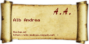 Alb Andrea névjegykártya